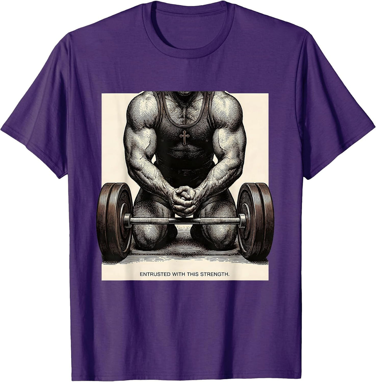 Entrusted With This Strength Christian Gym Faith Fitness T-Shirt - Purple