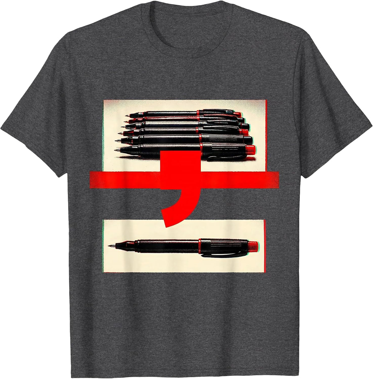 Correction Desk Registers Grammar Teacher Humor Gift T-Shirt - Dark Heather Grey