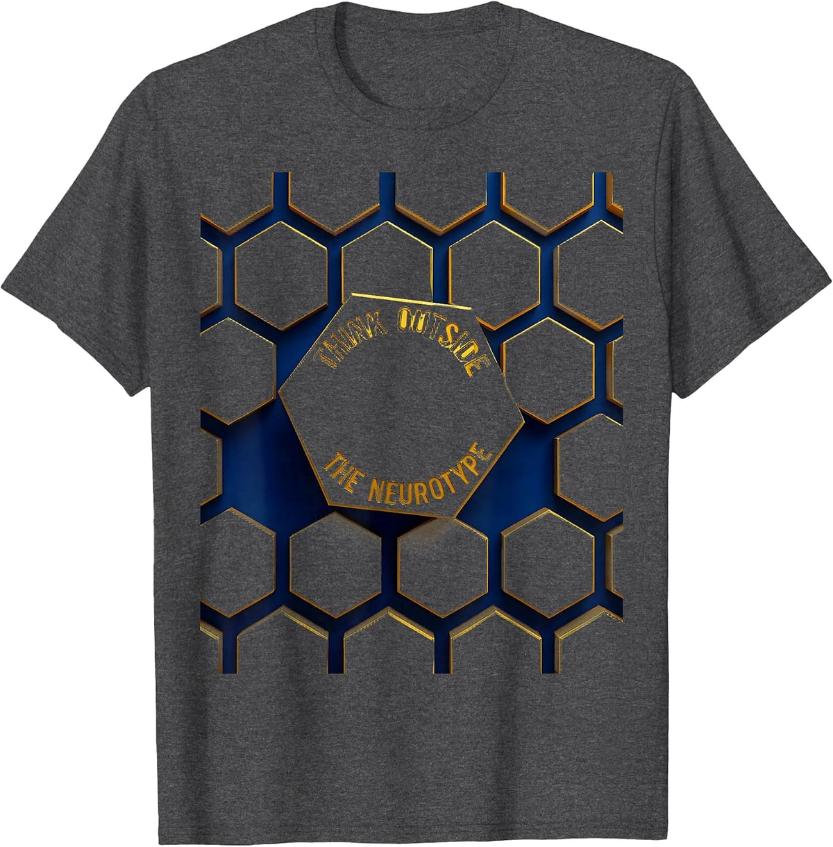 Think Outside the Neurotype Autism Awareness Design T-Shirt - Dark Heather Grey