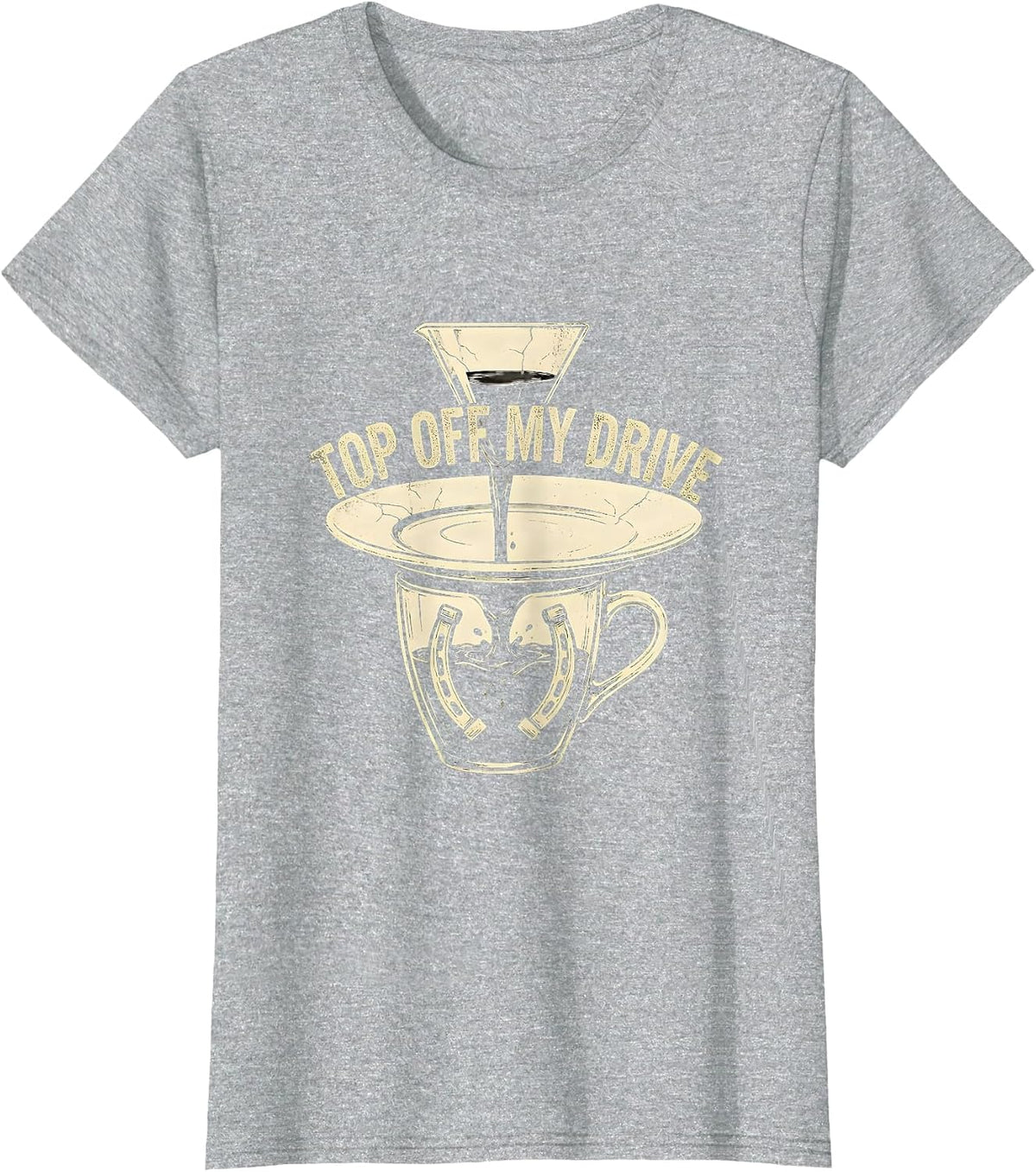 Women's Top Off My Drive Boho Western Mono Coffee Lover Humor T-Shirt - Heather Grey