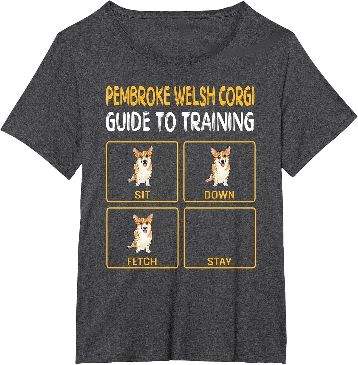 Pembroke Welsh Corgi Guide to Training Dog Obedience T-Shirt - Dark Heather Grey