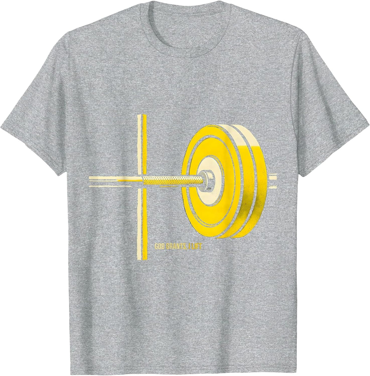 Men's God Grants I Lift Funny Christian Weightlifting Gym Humor T-Shirt - Heather Grey