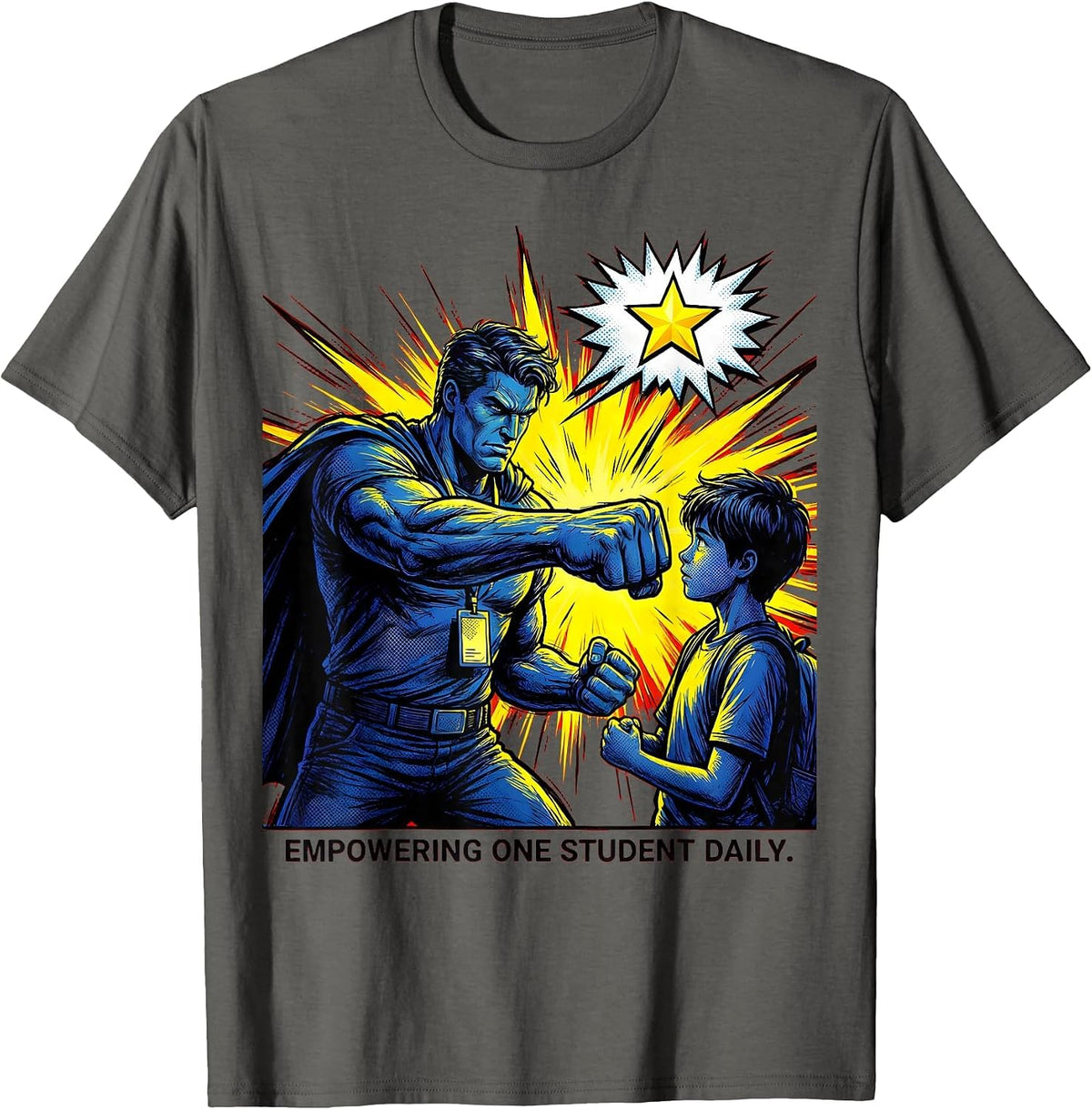 Empowering One Student Daily School Counselor T-Shirt - Asphalt Grey