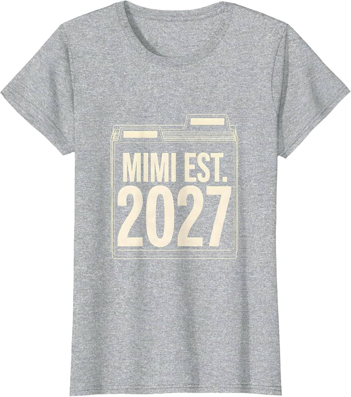 Mimi Est. 2027 New Grandma Grandparent Pregnancy T-Shirt - Heather Grey