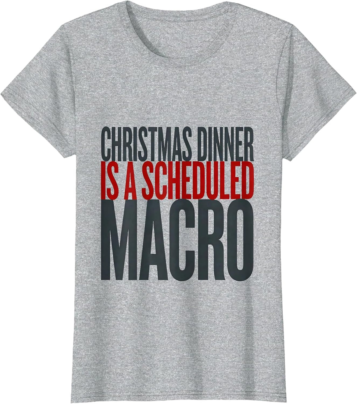 Christmas Dinner Is a Scheduled Macro Funny Gym T-Shirt - Heather Grey