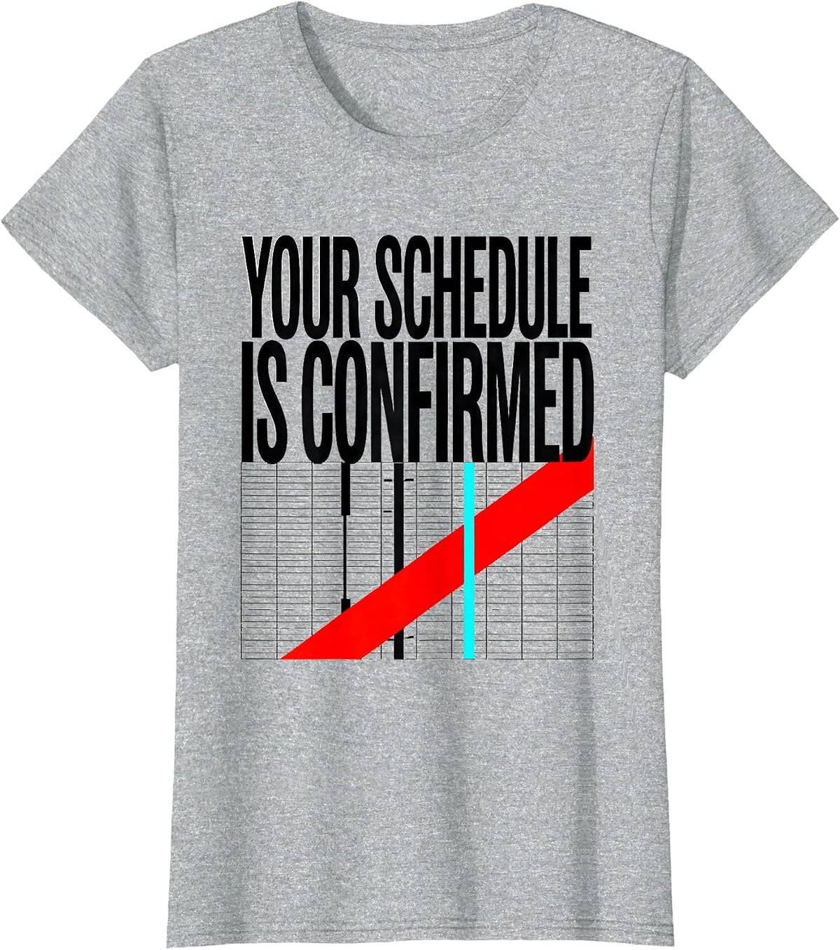 Women's Your Schedule Is Confirmed Groovy School Counselor Schedule T-Shirt - Heather Grey