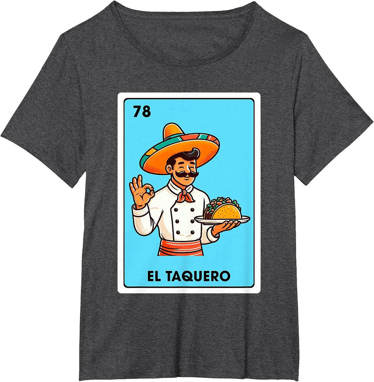Mexican The Taco Maker Tacos El Taquero Mexican Bingo Card T-Shirt - Dark Heather Grey