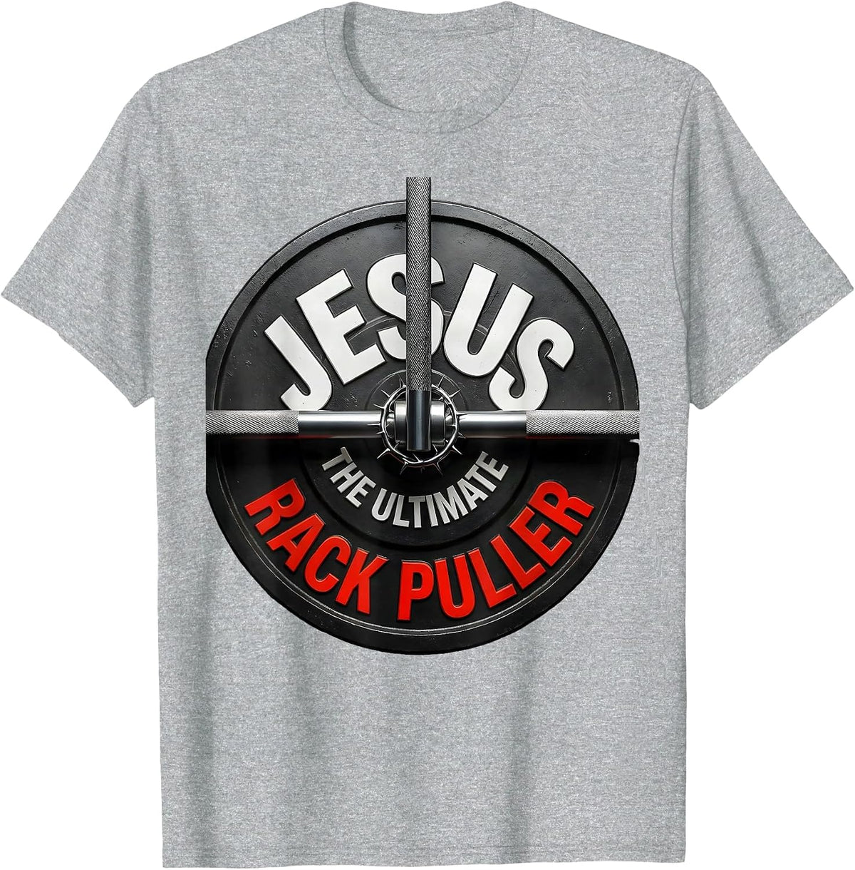 Men's Jesus The Ultimate Rack Puller Funny Christian Gym T-Shirt - Heather Grey