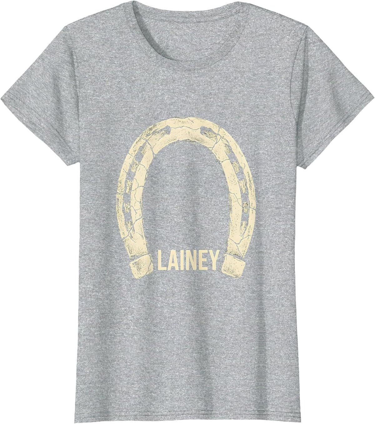 Women's Lainey Boho Western Monochrome Cowgirl Name Gift T-Shirt - Heather Grey