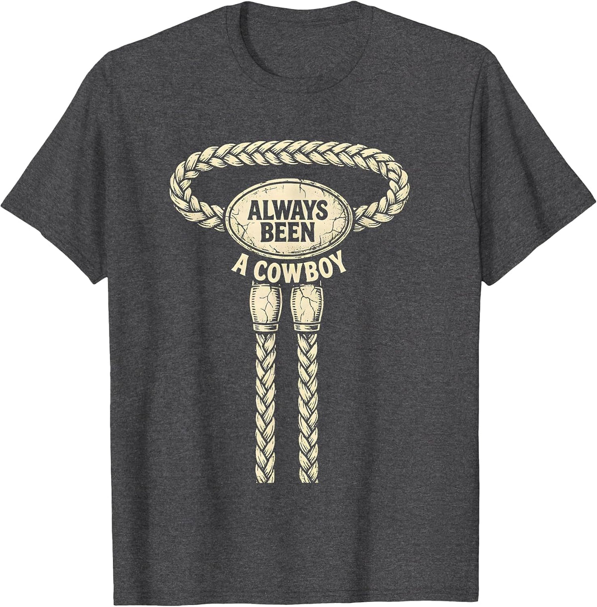 Men's Always Been A Cowboy Vintage Western Cowgirl Boho Style T-Shirt - Dark Heather Grey