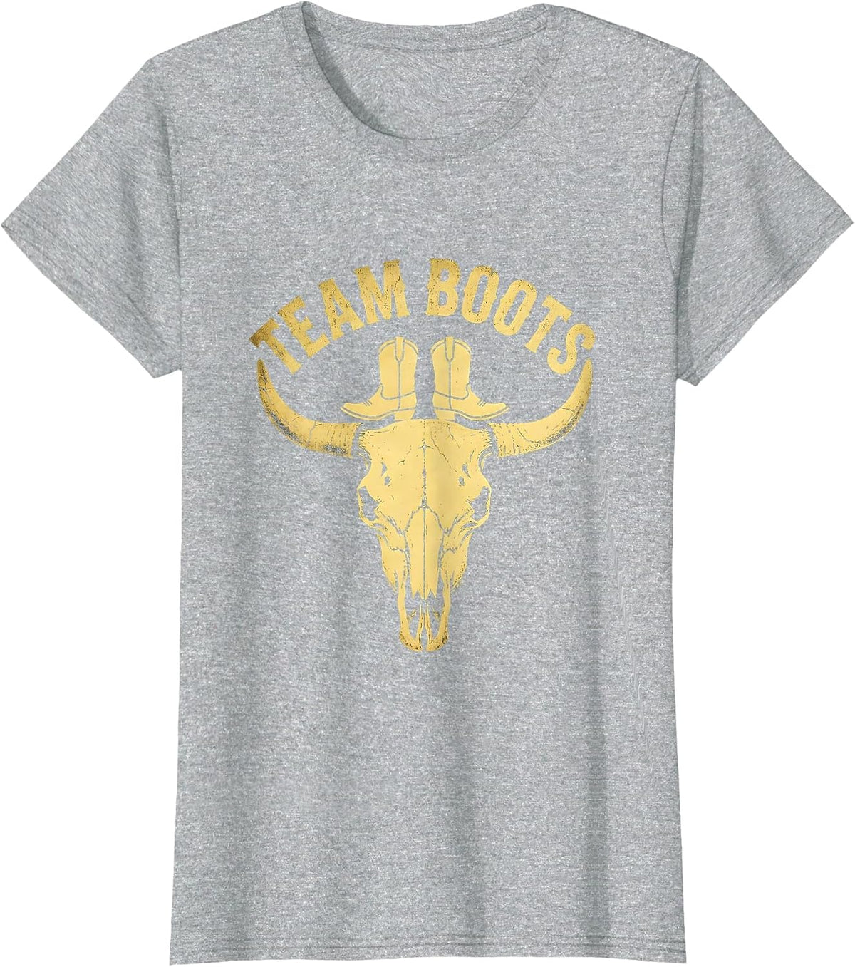 Team Boots Boho Western Gender Reveal Family Tribute T-Shirt - Heather Grey