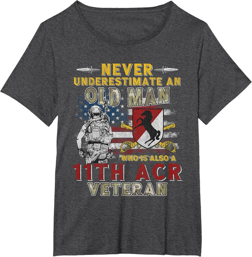 11th Armored Cavalry Regiment Blackhorse Regiment Fort Irwin T-Shirt - Dark Heather Grey