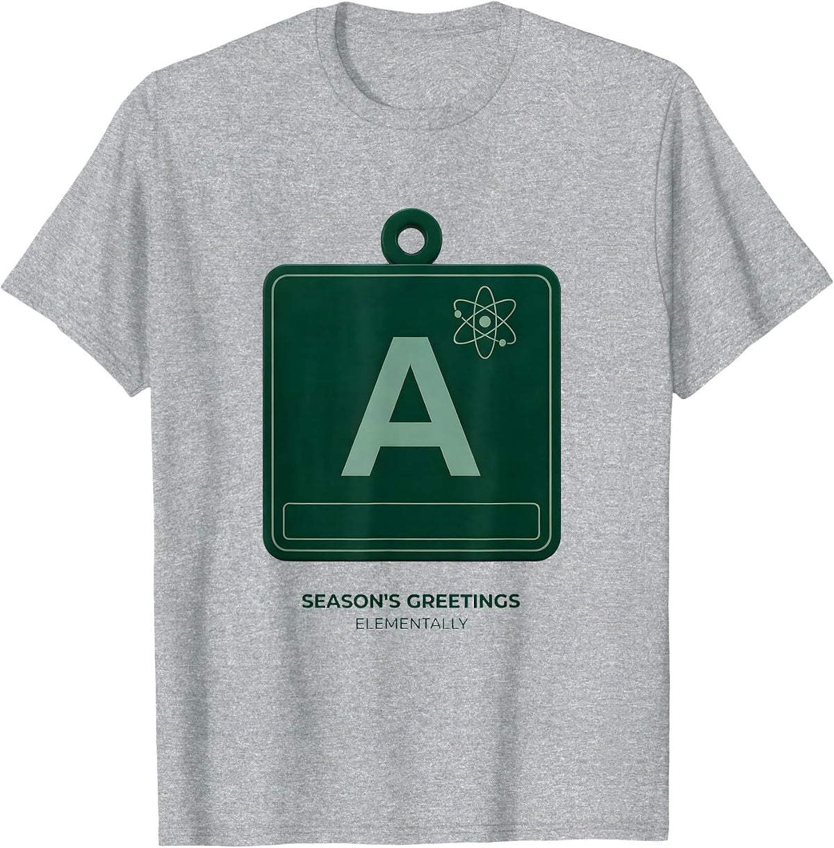 Men's Season's Greetings Elementally Funny Chemistry Nerd Humor T-Shirt - Heather Grey