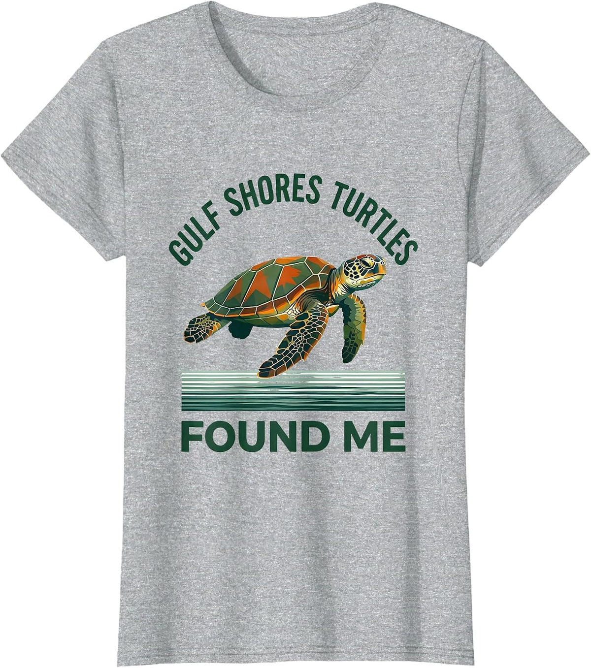 Women's Gulf Shores Turtles Found Me Nature Outdoor Sea Turtle Lover T-Shirt - Heather Grey