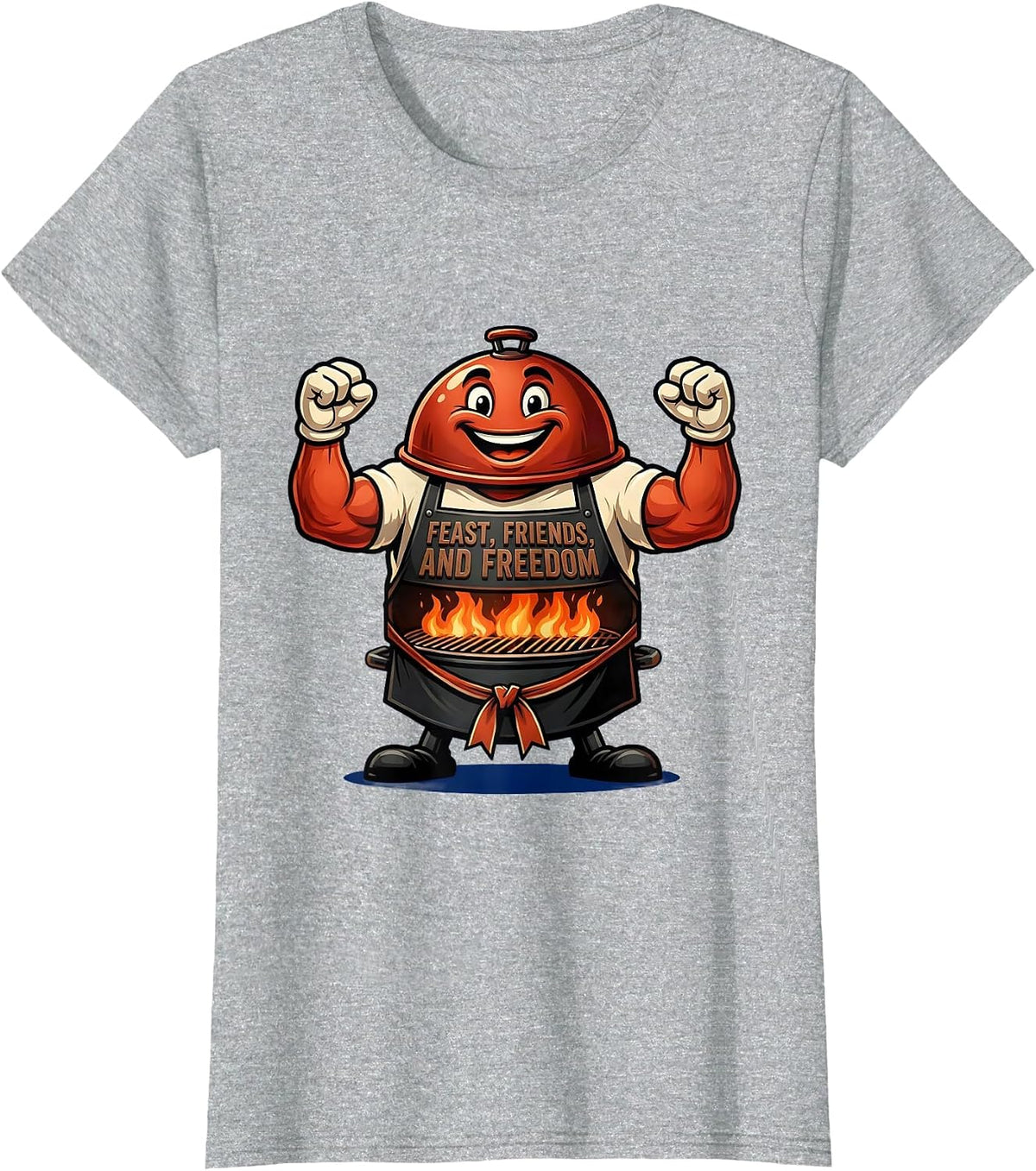 Women's Feast Friends and Freedom Labor Day Celebration T-Shirt - Heather Grey