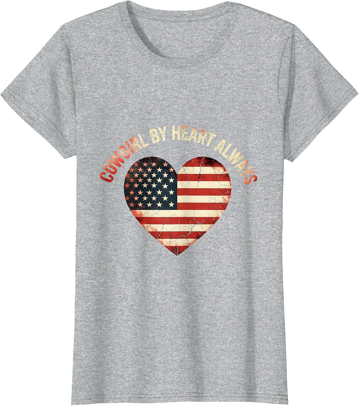 Cowgirl By Heart Always Rodeo Design T-Shirt - Heather Grey