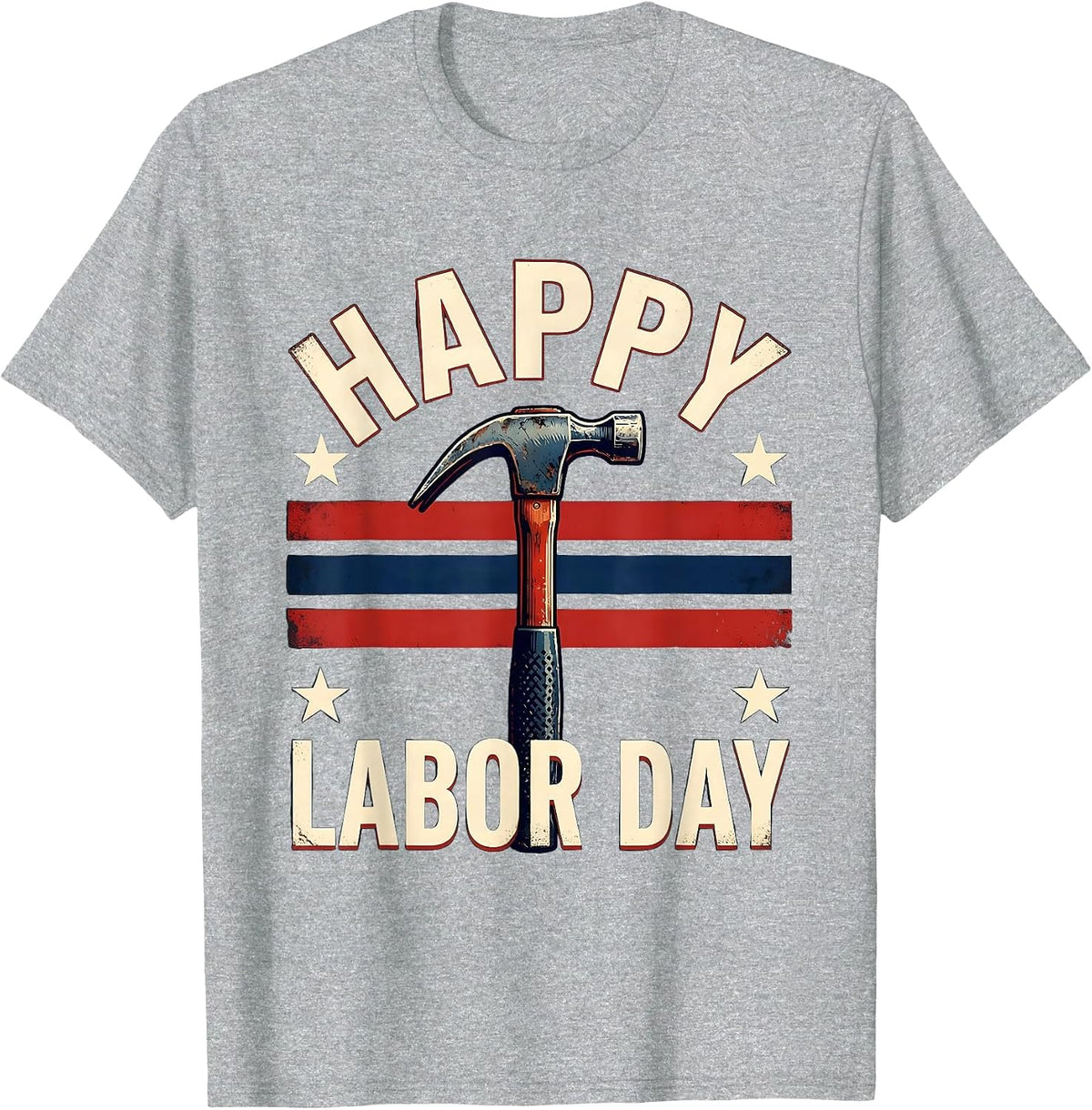 Men's Happy Labor Day Patriotic Union Worker Labor Day Holiday T-Shirt - Heather Grey