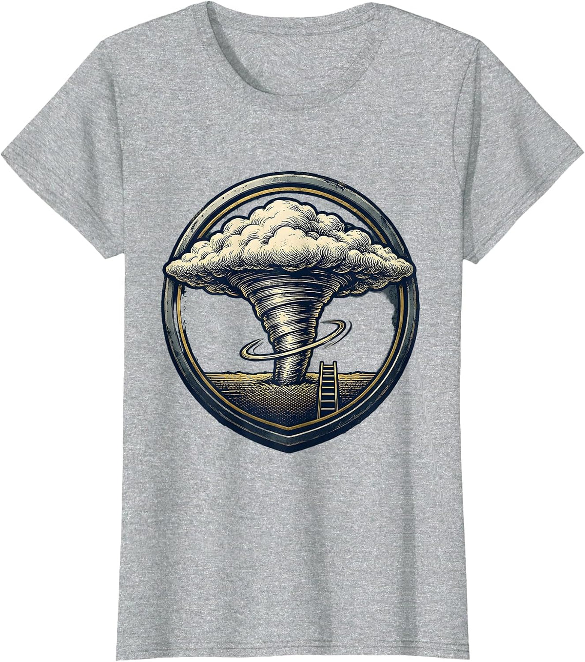 Rotating Funnel Tornado Chaser Weather Enthusiast T-Shirt - Heather Grey