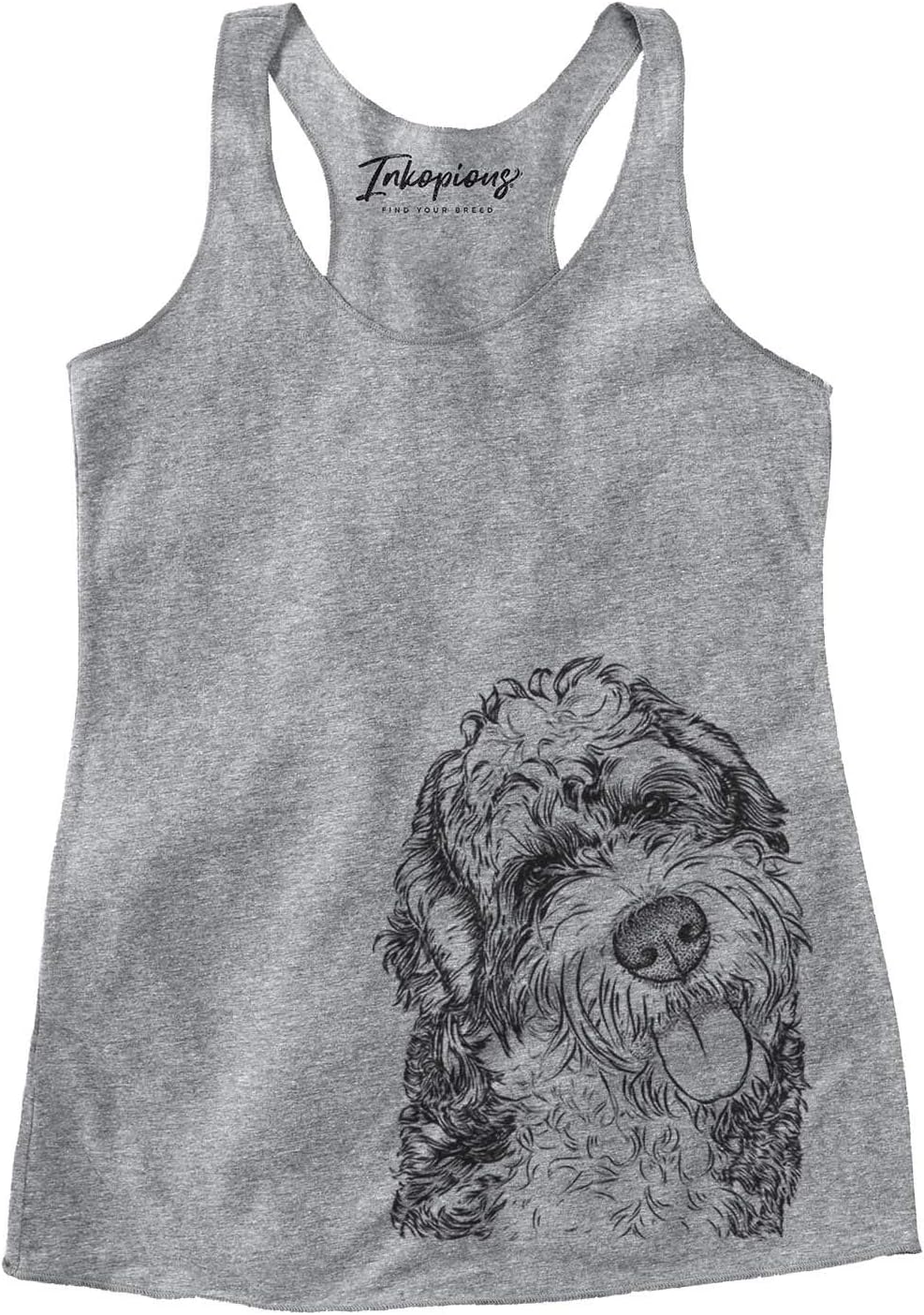 Bare Kaci the Bernedoodle Dog Triblend T-Shirt - Grey Racerback