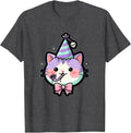 Men's Funbibi Cat Party Hat Noisemaker Celebration T-Shirt - Dark Heather Grey