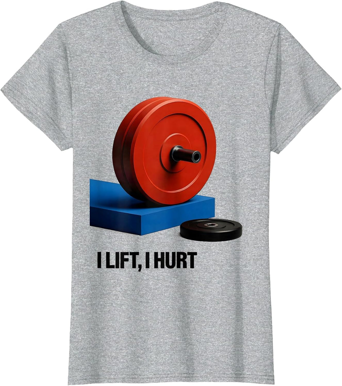 Women's I Lift I Hurt Funny Gym Workout Weightlifting Humor T-Shirt - Heather Grey