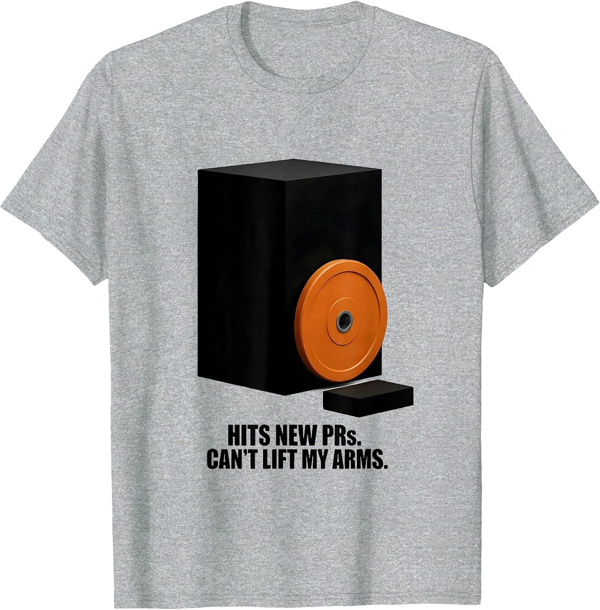 Men's Hits New PRs Can't Lift My Arms Funny Gym Workout Humor T-Shirt - Heather Grey