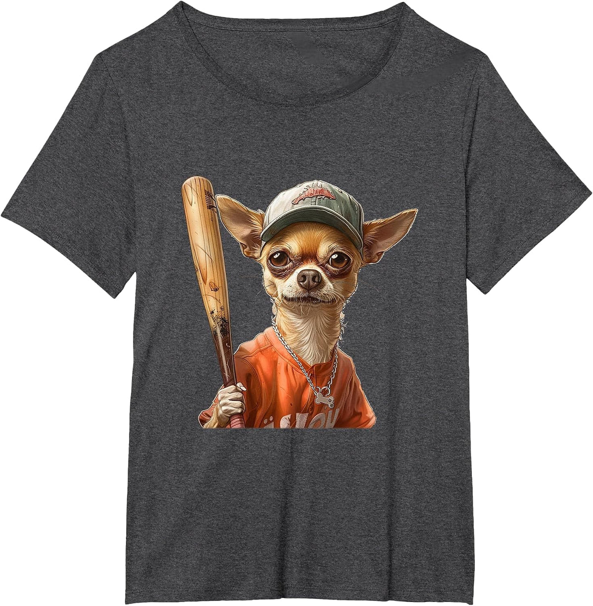 Chihuahua Dog Baseball Cap Sports Team Animal T-Shirt - Dark Heather Grey