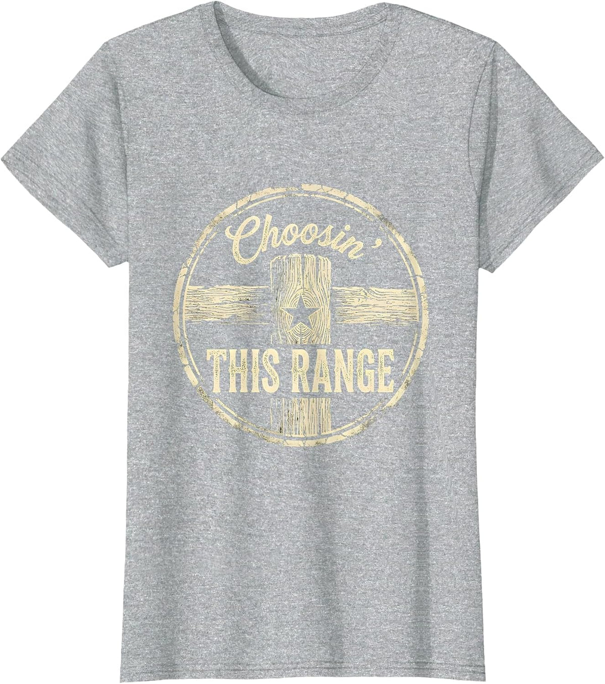 Choosin This Range Boho Western Mono Texas State Pride T-Shirt - Heather Grey