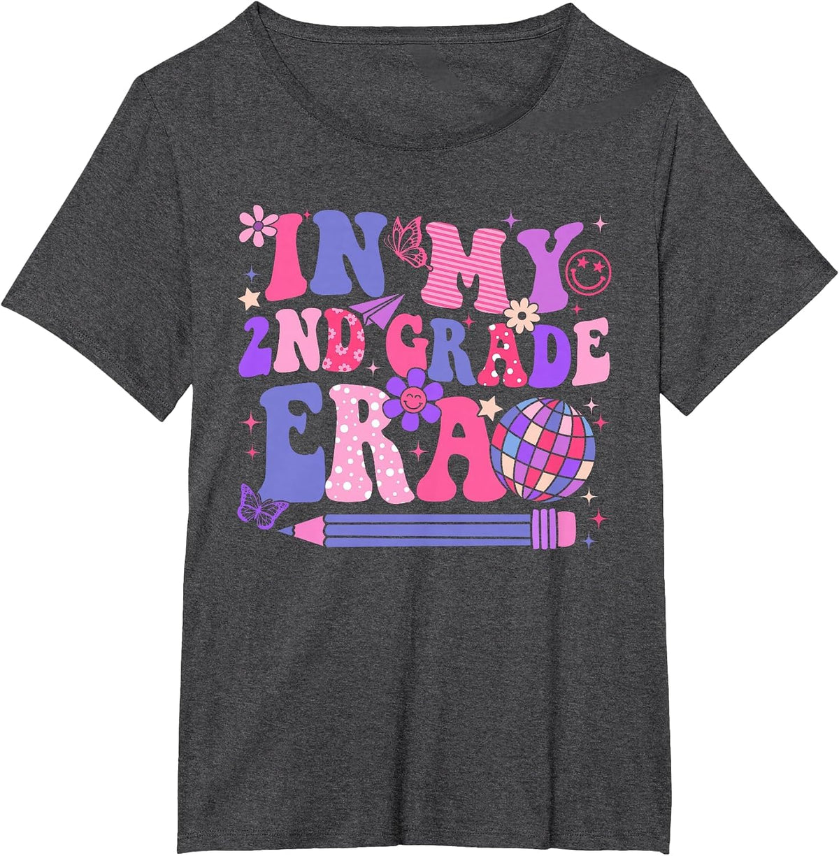 in My 2nd Second Grade Era Back to School Teacher Women Girl T-Shirt - Dark Heather Grey