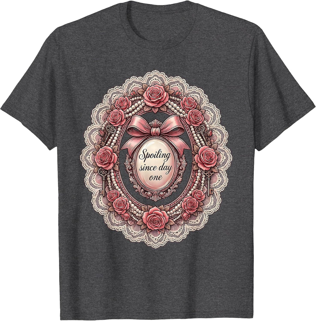 Spoiling Since Day One Mimi Design T-Shirt - Dark Heather Grey