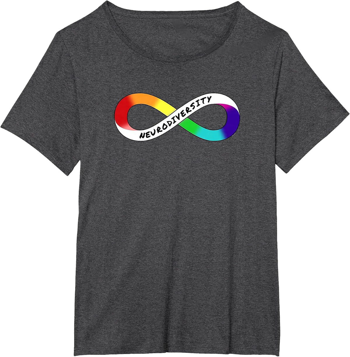 Neurodiversity - Rainbow Infinity for Neurodivergent Pride 2 T-Shirt - Dark Heather Grey