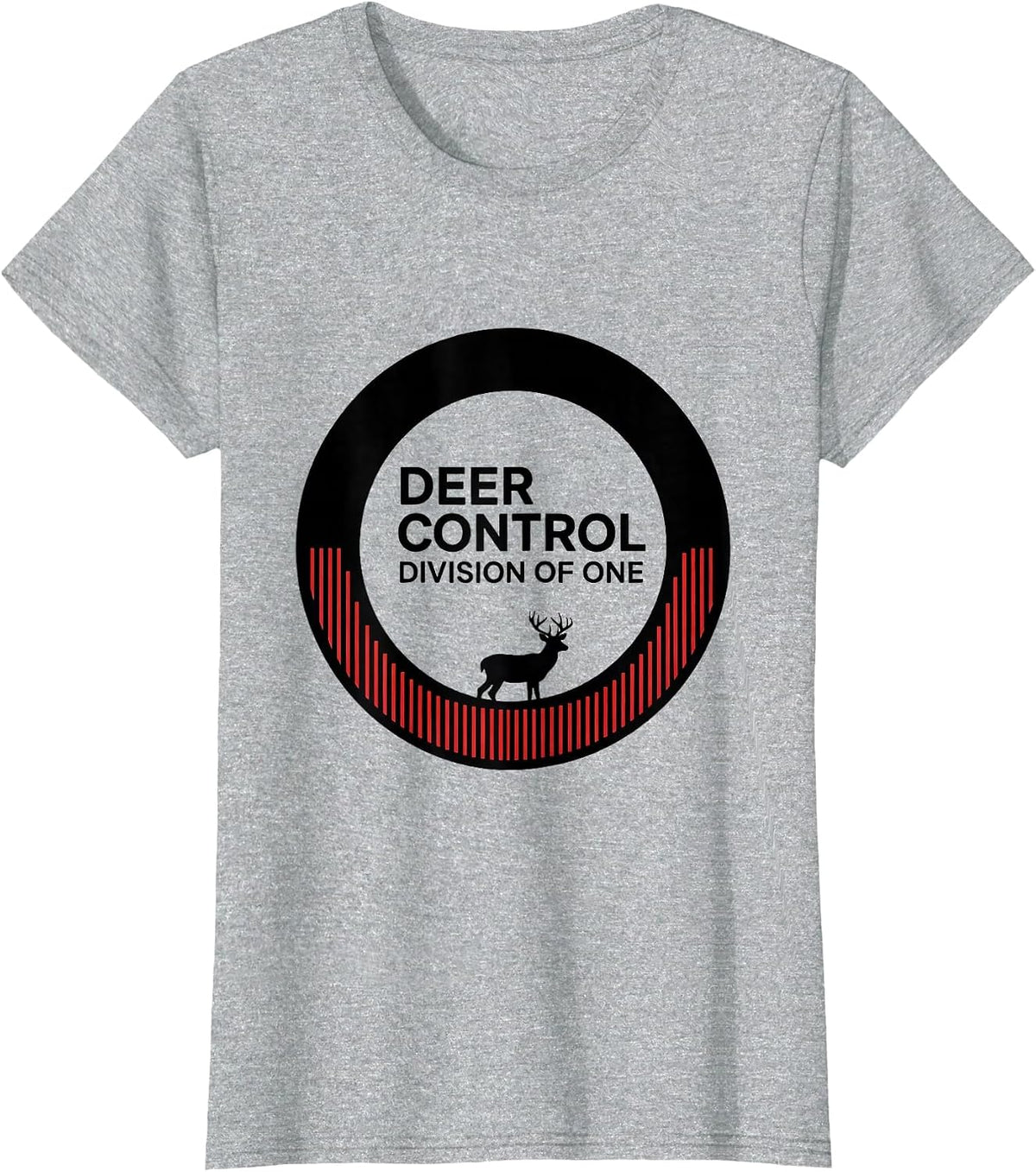 Women's Deer Control Division of One Funny Coyote Hunting Humor T-Shirt - Heather Grey
