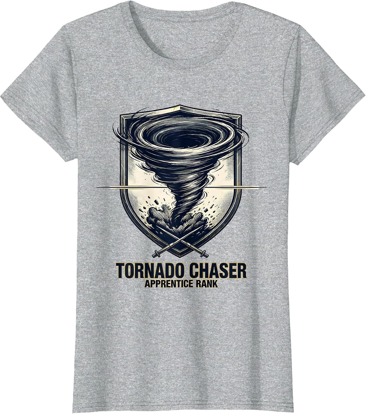 Tornado Chaser Apprentice Rank Weather Enthusiast Hobbyist T-Shirt - Heather Grey