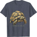 Tortoise Girl For Life Boho Summer Casual Animal Lover T-Shirt - Heather Blue