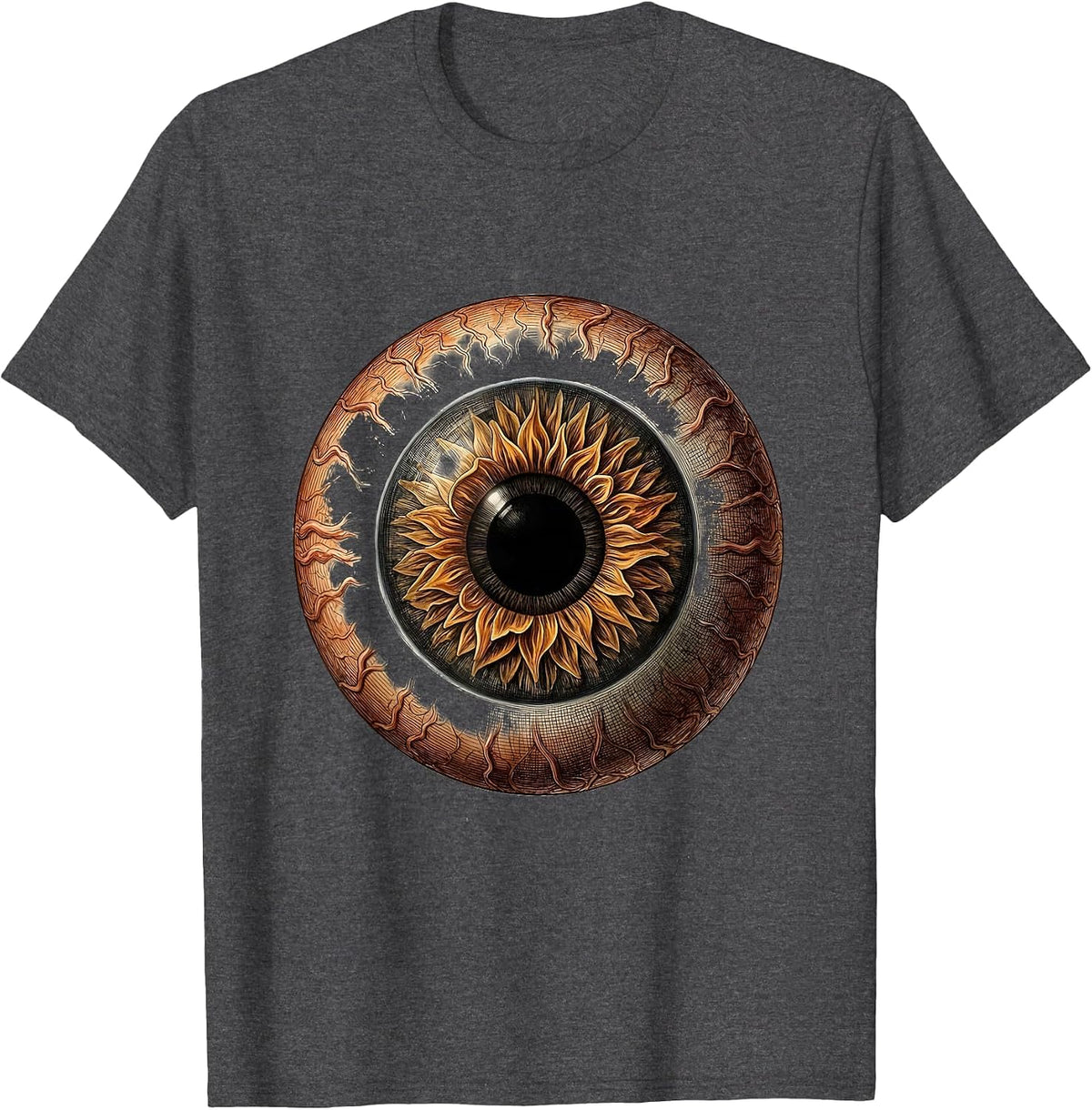 Solar Eye Science Teacher Graphic Design T-Shirt - Dark Heather Grey