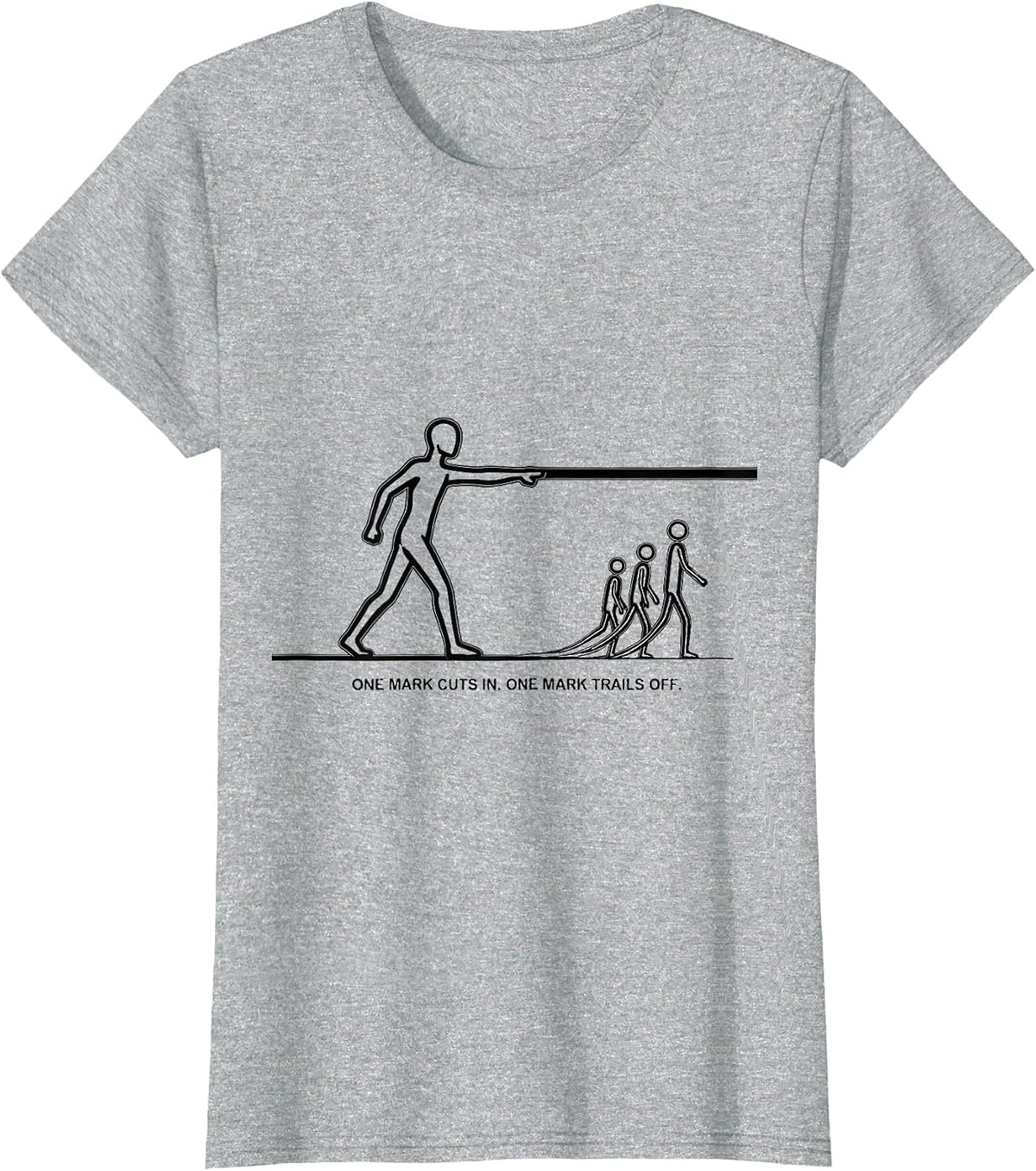 Women's One Mark Cuts In One Mark Trails Off Funny Grammar Teacher T-Shirt - Heather Grey