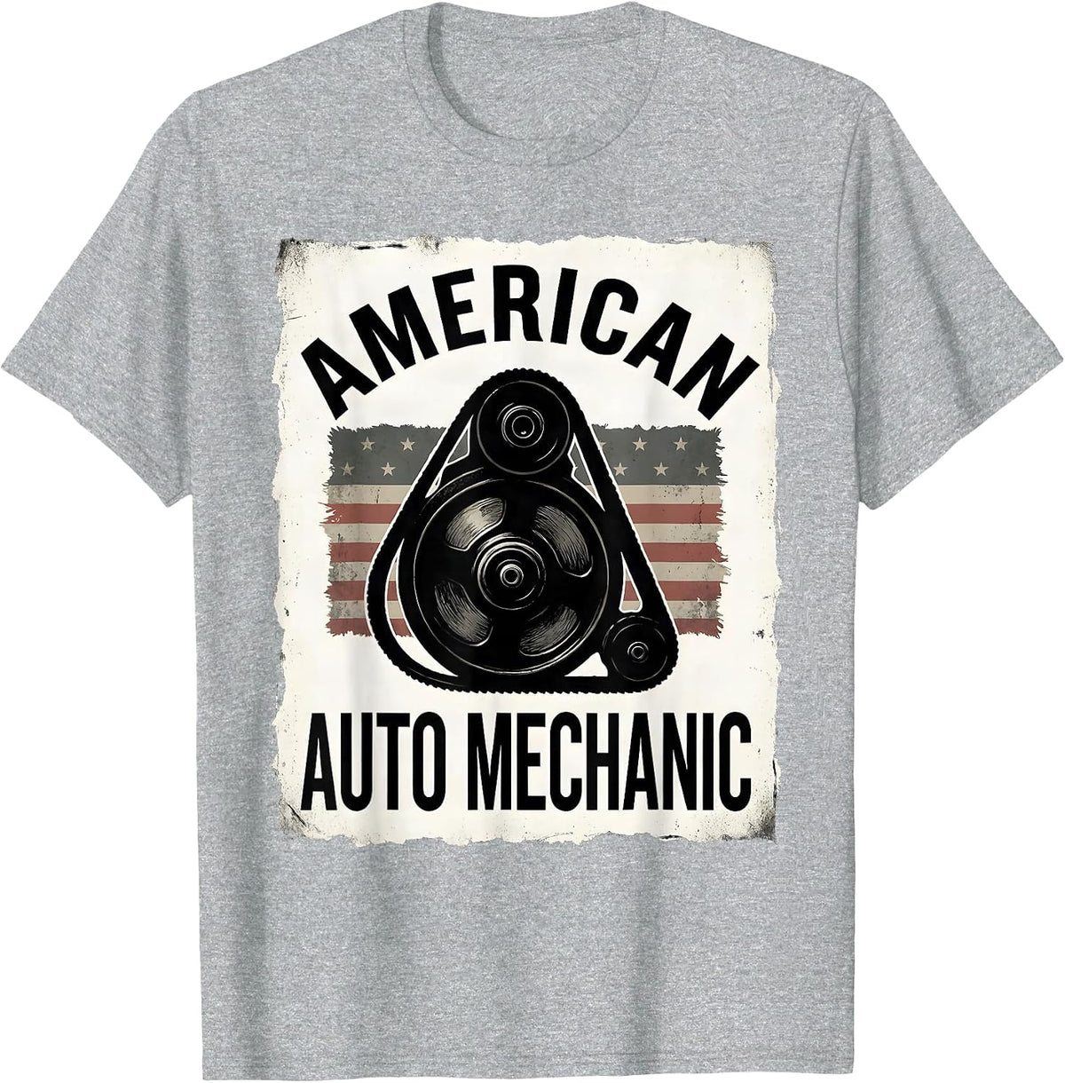 Men's American Auto Mechanic Patriotic Mechanic Gift for Tradesmen T-Shirt - Heather Grey