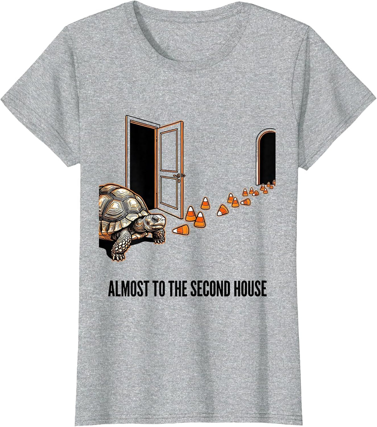 Almost To The Second House Funny Halloween Turtle Costume T-Shirt - Heather Grey