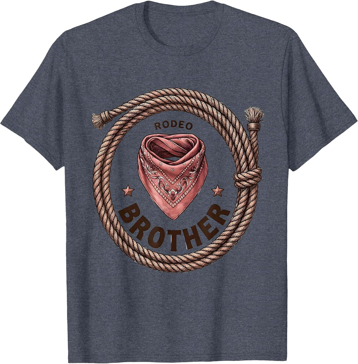 Rodeo Brother Cute Cowgirl Family Birthday Party Matching T-Shirt - Heather Blue