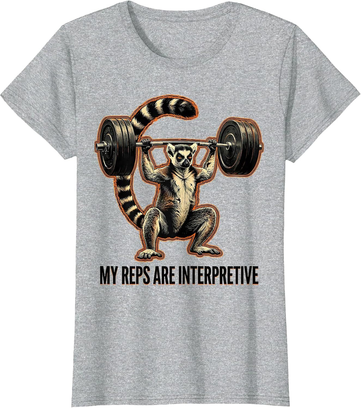 Women's My Reps Are Interpretive Funny Gym Weightlifting Workout T-Shirt - Heather Grey