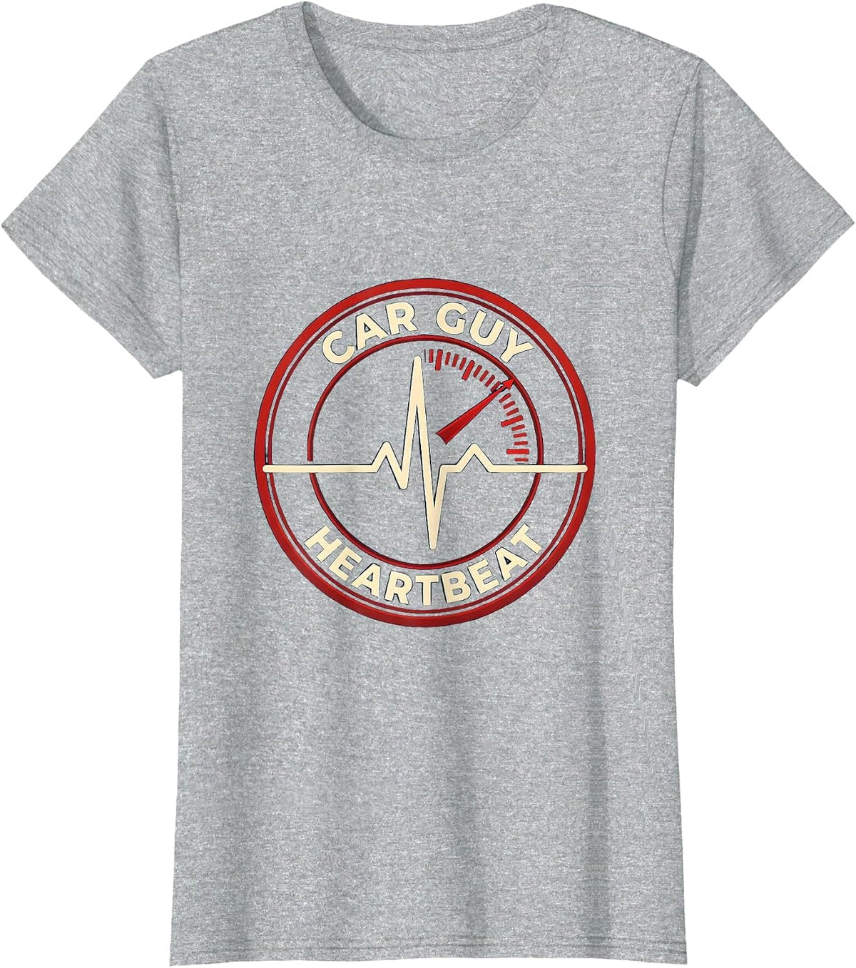 Women's Speedometer Heartbeat Car Guy Auto Mechanic Funny T-Shirt - Heather Grey