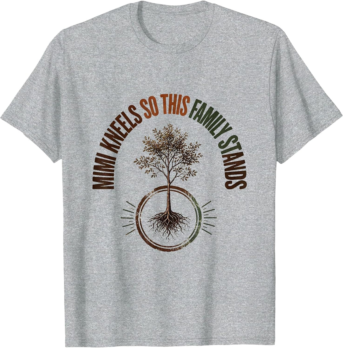 Men's Mimi Kneels So This Family Stands Vintage Christian Grandma T-Shirt - Heather Grey