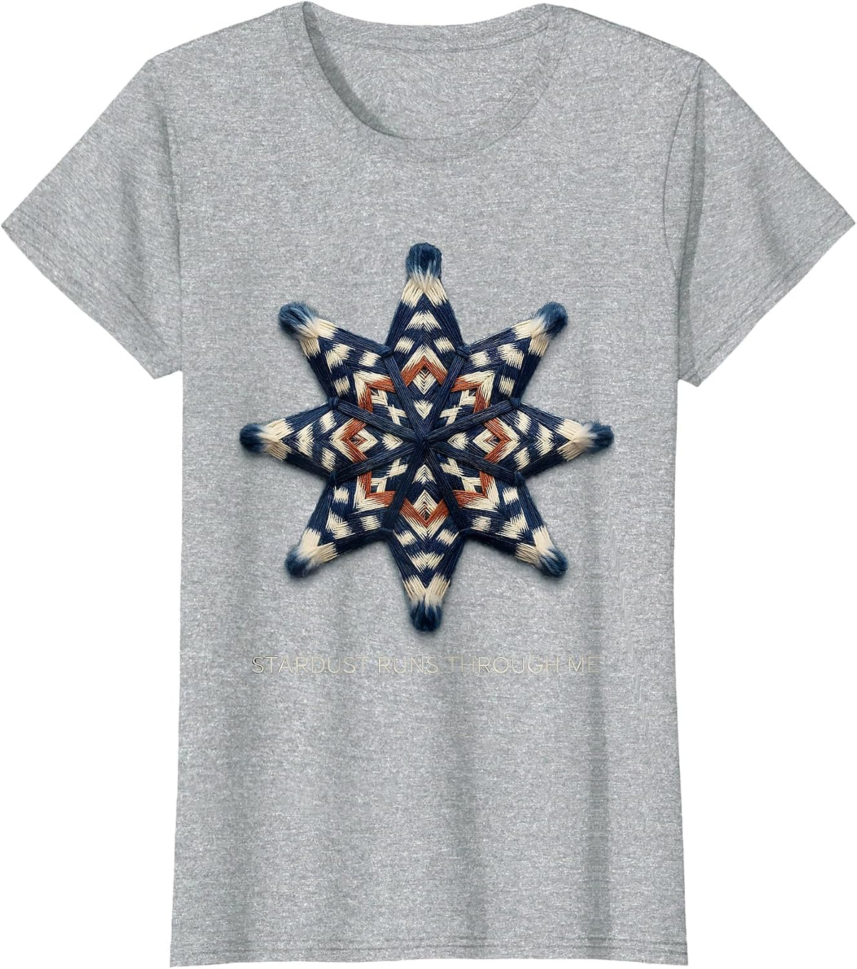Stardust Runs Through Me Celestial Star Design T-Shirt - Heather Grey