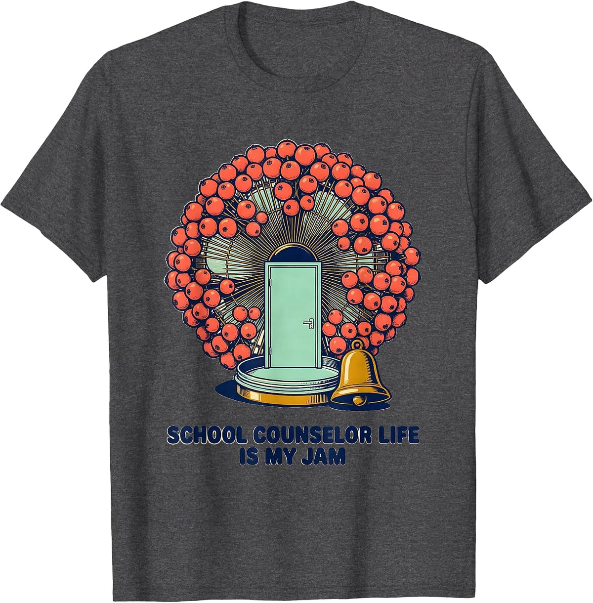 Men's School Counselor Life Is My Jam Funny School Psychologist T-Shirt - Dark Heather Grey