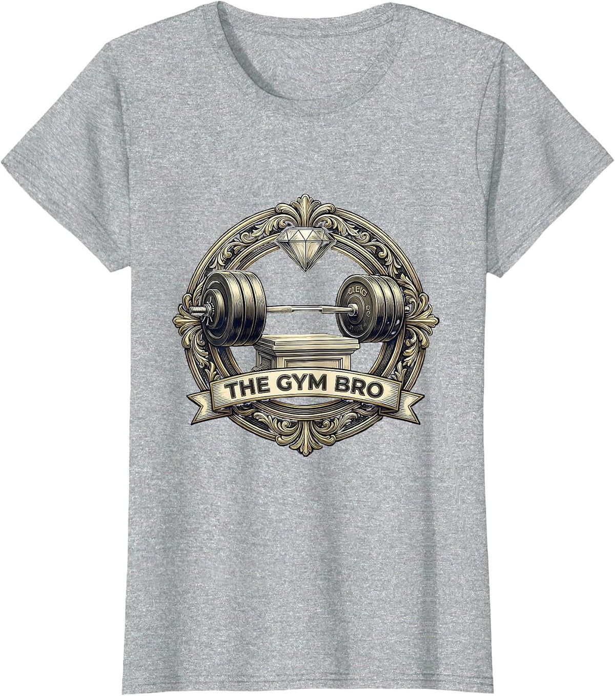 The Gym Bro Funny Tarot Card Gym Humor Occult Parody T-Shirt - Heather Grey