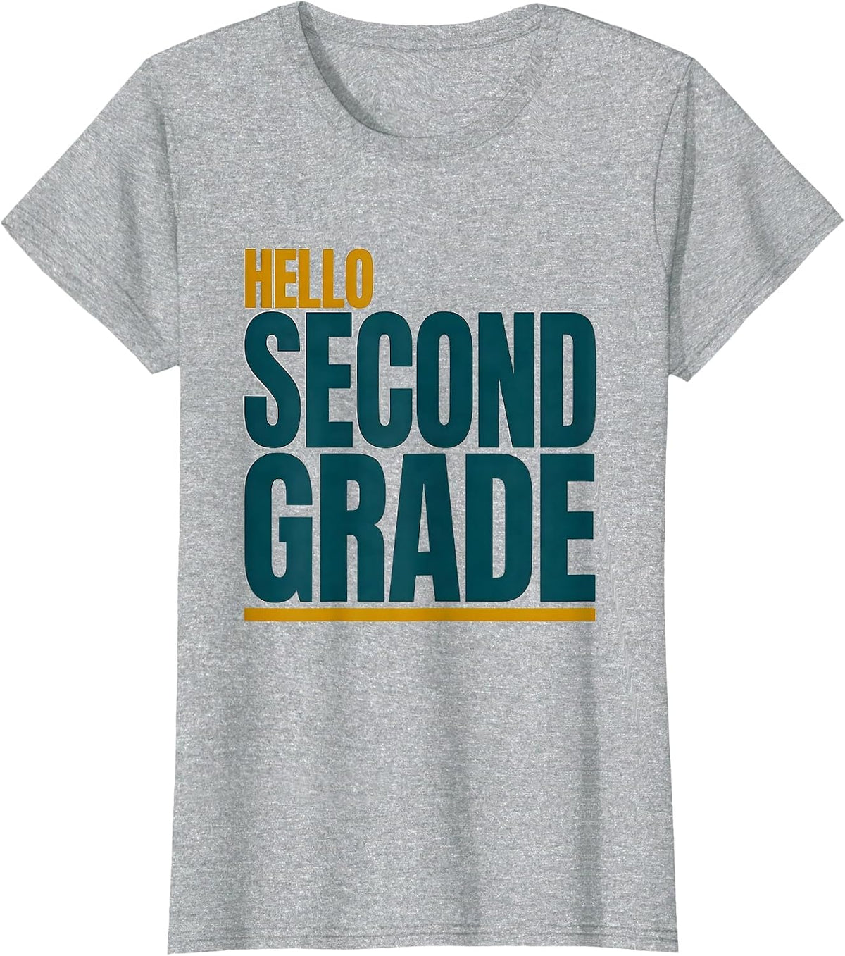 Hello, Second Grade Retro Teacher Student Back To School T-Shirt - Heather Grey