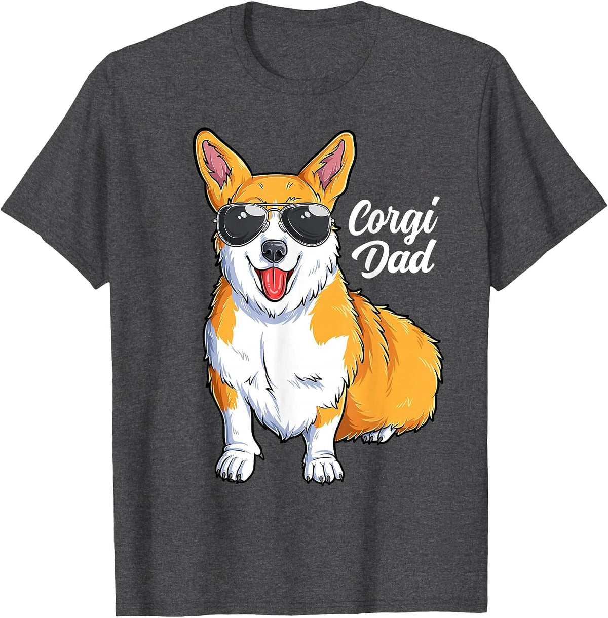 Corgi Dad Funny Pembroke Welsh Corgi Dog Lover Father T-Shirt - Dark Heather Grey