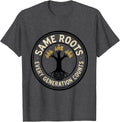 Men's Same Roots Every Generation Counts Family Reunion Matching T-Shirt - Dark Heather Grey