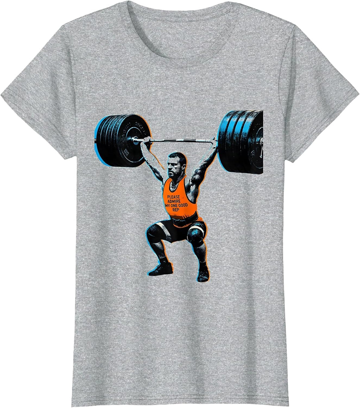 Please Admire My One Good Rep Funny Gym Weightlifting T-Shirt - Heather Grey