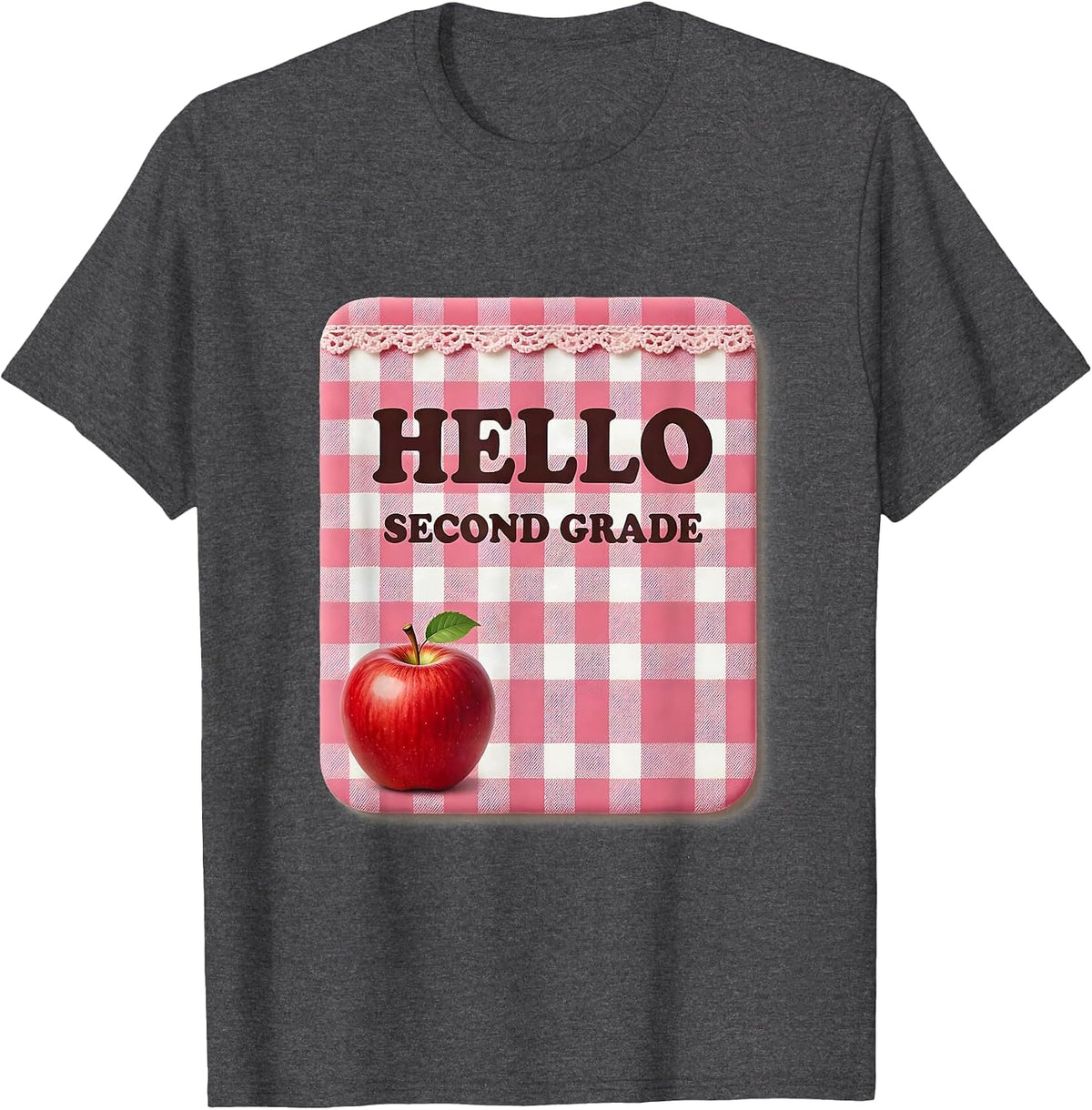 Hello Second Grade Cute Teacher Retro Back To School T-Shirt - Dark Heather Grey